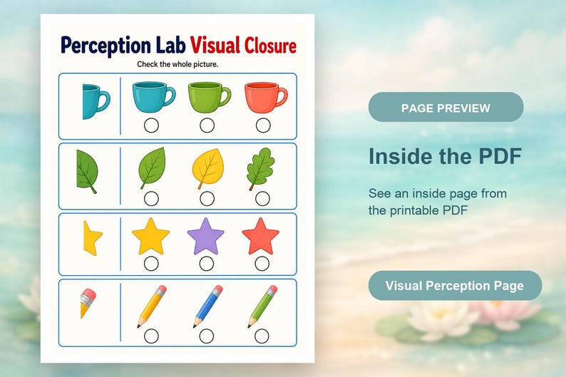 Visual Perception Lab | Visual Perception Worksheets | Printable PDF | Digital Download image 10