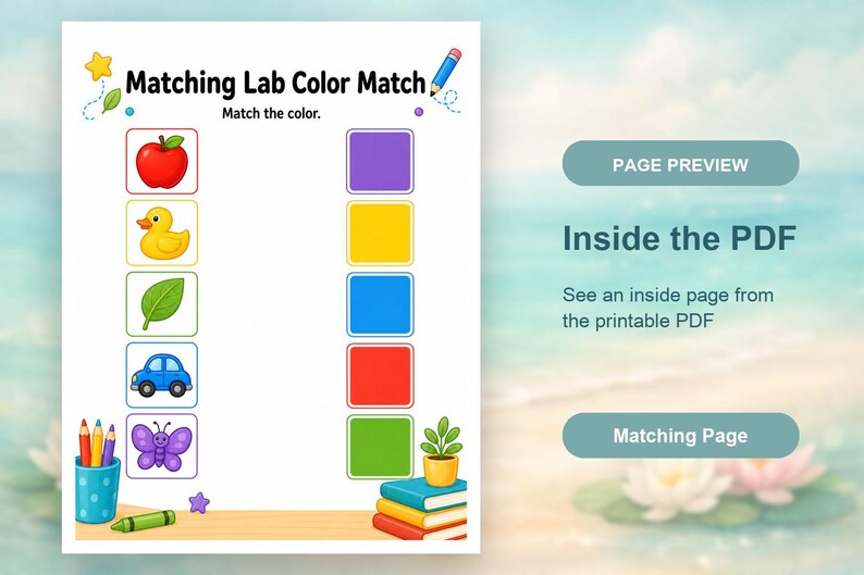 Picture Matching Lab | Matching Worksheets | Printable PDF | Digital Download image 10