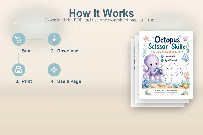 Octopus Scissor Skills | Scissor Skills Worksheets | Printable PDF | Digital Download image 7