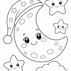 Disegni da colorare di esploratori spaziali / Disegni da colorare dello spazio / PDF stampabile / Download digitale immagine 5