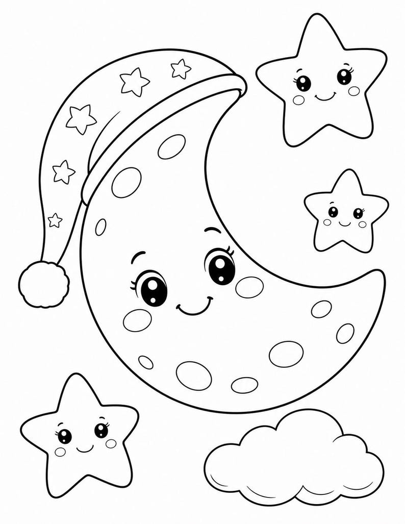 Disegni da colorare di esploratori spaziali / Disegni da colorare dello spazio / PDF stampabile / Download digitale immagine 5