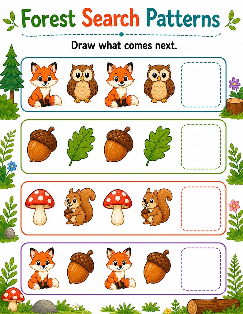 Im Wald suchen und finden | Schau und finde Arbeitsblätter | Druckbare PDF | Digitaler Download Bild 6