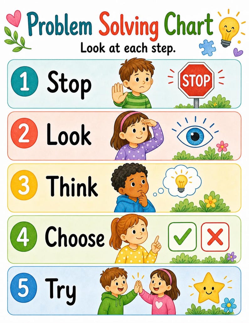 Problem Solving Steps | Problem Solving Worksheets for Kids | Printable PDF | Digital Download image 3