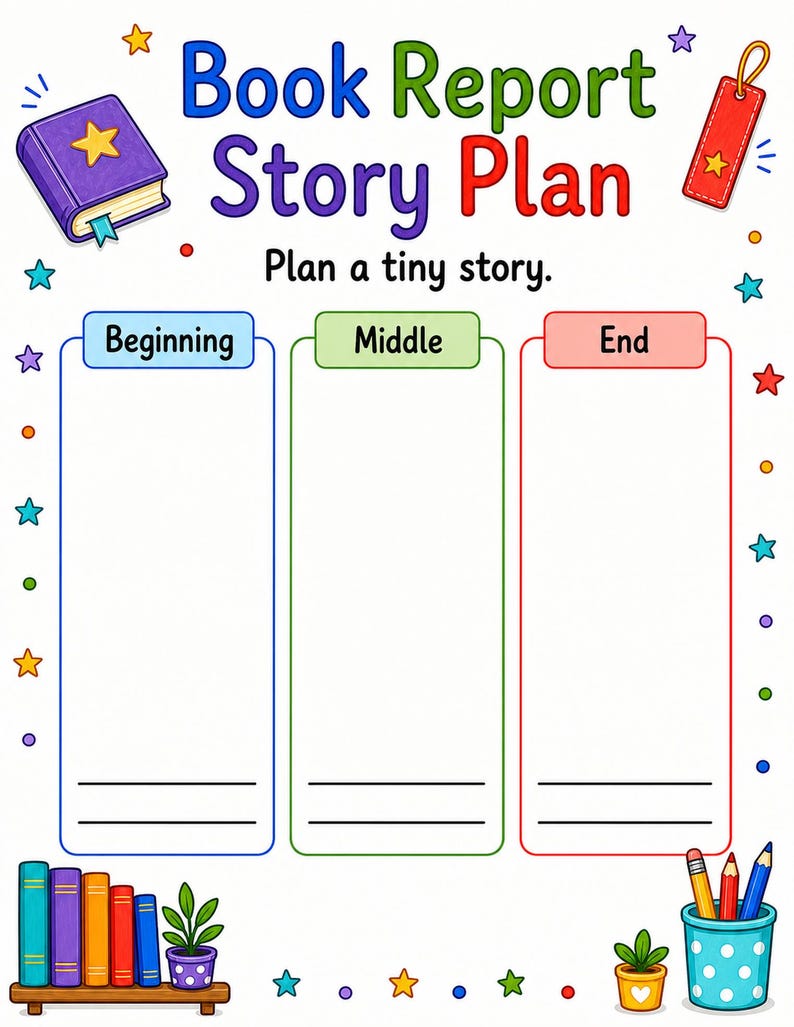 Creative Book Report Pages | Book Report Template | Printable PDF | Digital Download image 7