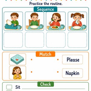 Mealtime Manners Cards | Manners Chart for Kids | Printable PDF | Digital Download image 7
