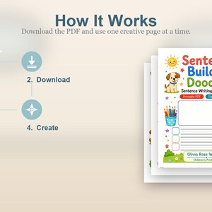 Sentence Builder Doodles | Sentence Writing Worksheets | Printable PDF | Digital Download image 8