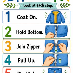 Zip Up Jacket | Zipper Practice | Printable PDF | Digital Download image 3