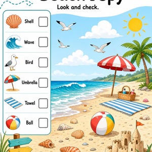 Pagine di avventura in spiaggia / Attività in spiaggia per bambini / PDF stampabile / Download digitale immagine 6