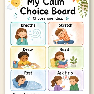 Calm Choice Board | Calm Down Choice Board | Printable PDF | Digital Download image 9