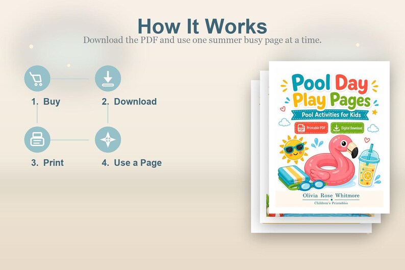 Pool Day Play Pages | Pool Activities for Kids | Printable PDF | Digital Download image 8
