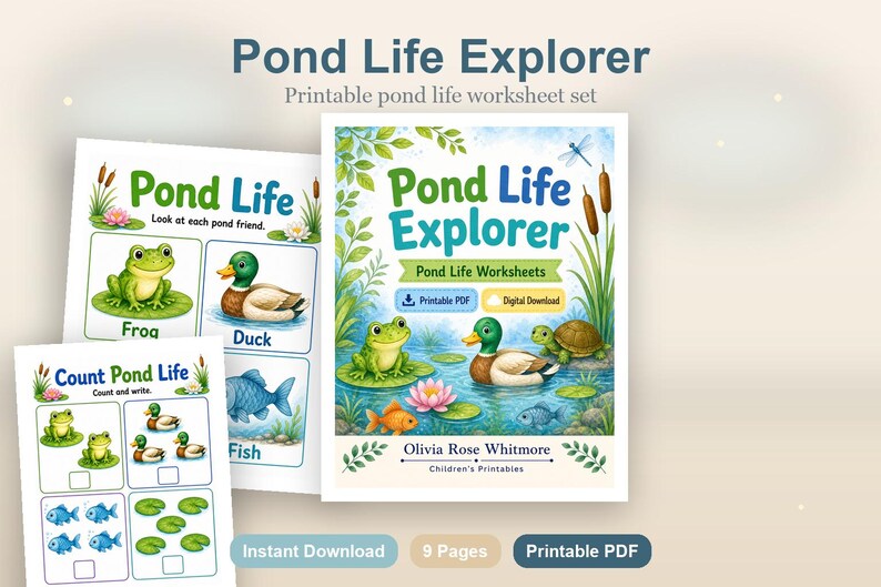 Pond Life Explorer | Pond Life Worksheets | Printable PDF | Digital Download image 2
