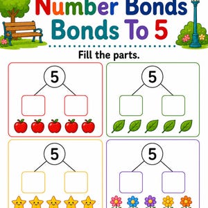Number Bonds Park | Number Bonds Worksheets | Printable PDF | Digital Download image 3