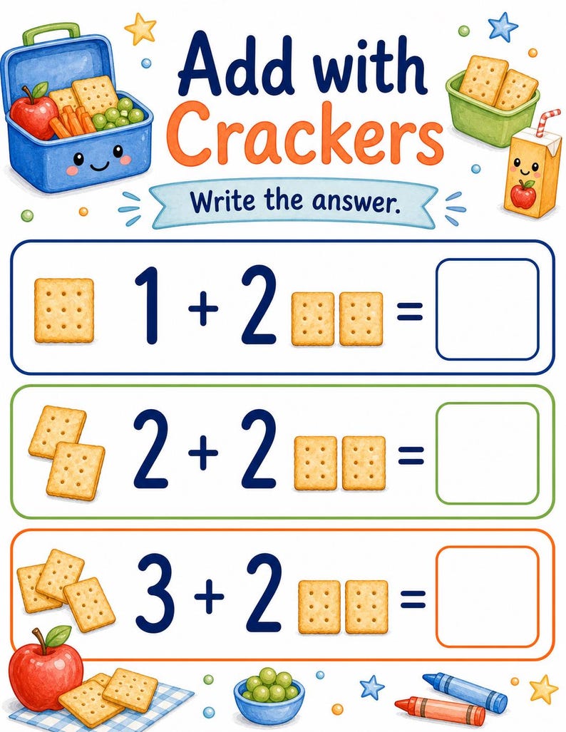 Lunchbox Addition | Addition Worksheets | Printable PDF | Digital Download image 4