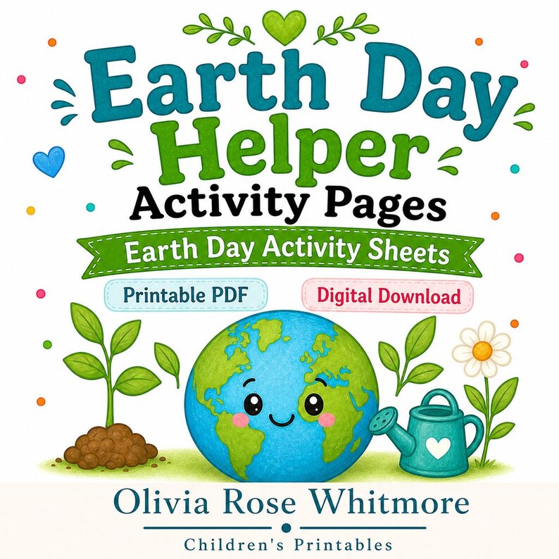 Earth Day Helper Activity Pages | Earth Day Activity Sheets | Printable PDF | Digital Download image 1
