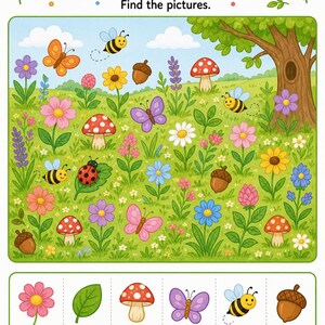 Match Meadow Pages | Matching Worksheets | Printable PDF | Digital Download image 4