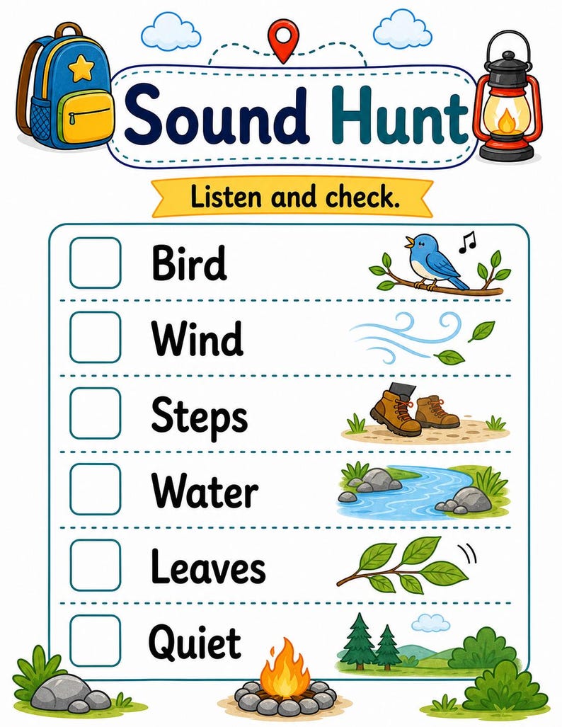 Campfire Hunt Pages | Camping Scavenger Hunt | Printable PDF | Digital Download image 5