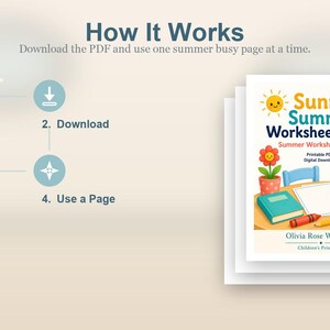 Sunny Summer Worksheet Pages | Summer Worksheets for Kids | Printable PDF | Digital Download image 8