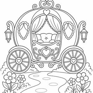 Dibujos para colorear de castillos de princesas / Dibujos para colorear de princesas / PDF imprimible / Descarga digital imagen 5