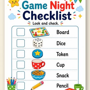 Sternenklare Familienspielnacht Seiten | Familien Spiel Nacht Seiten | Druckbare PDF | Digitaler Download Bild 9