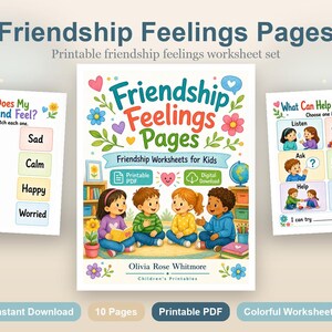 Friendship Feelings Pages | Friendship Worksheets for Kids | Printable PDF | Digital Download image 2