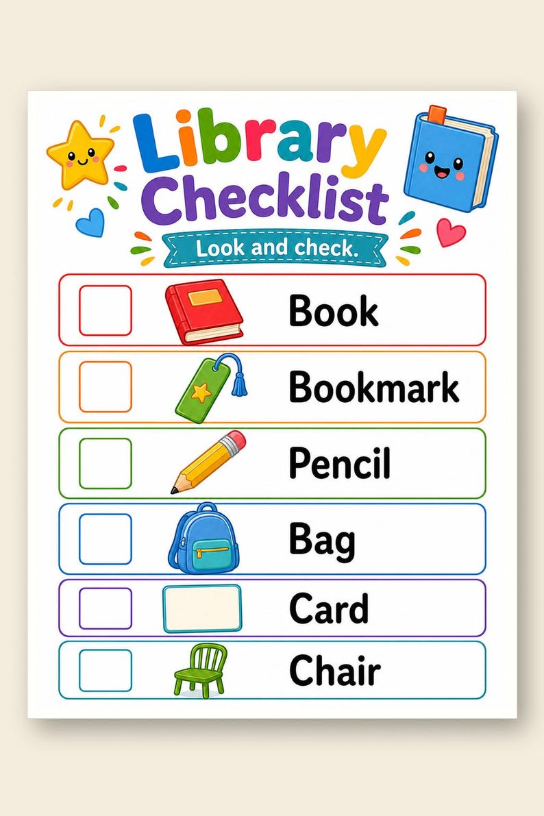 Library Day Activity Pages | Library Activities for Kids | Printable PDF | Digital Download image 9