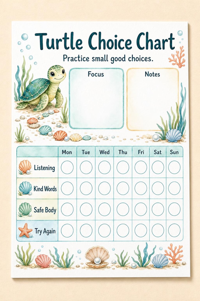 Turtle Good Choice Path | Behavior Chart for Kids | Printable PDF | Digital Download image 5