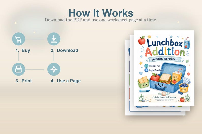Lunchbox Addition | Addition Worksheets | Printable PDF | Digital Download image 8