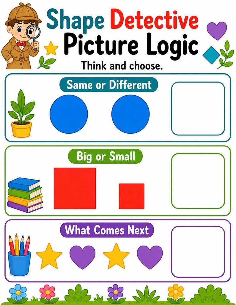 Formdetektiv Puzzles | Form Puzzle Arbeitsblätter | Druckbare PDF | Digitaler Download Bild 7
