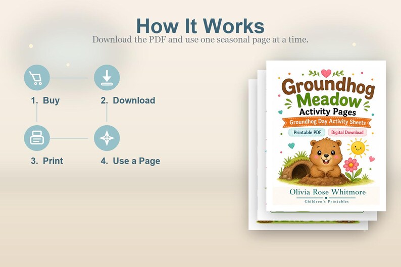 Groundhog Meadow Activity Pages | Groundhog Day Activity Sheets | Printable PDF | Digital Download image 8
