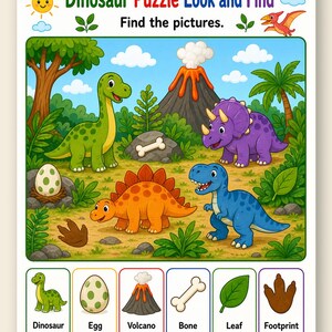 Dinosaur Thinking Pages | Dinosaur Activity Sheets | Printable PDF | Digital Download image 9