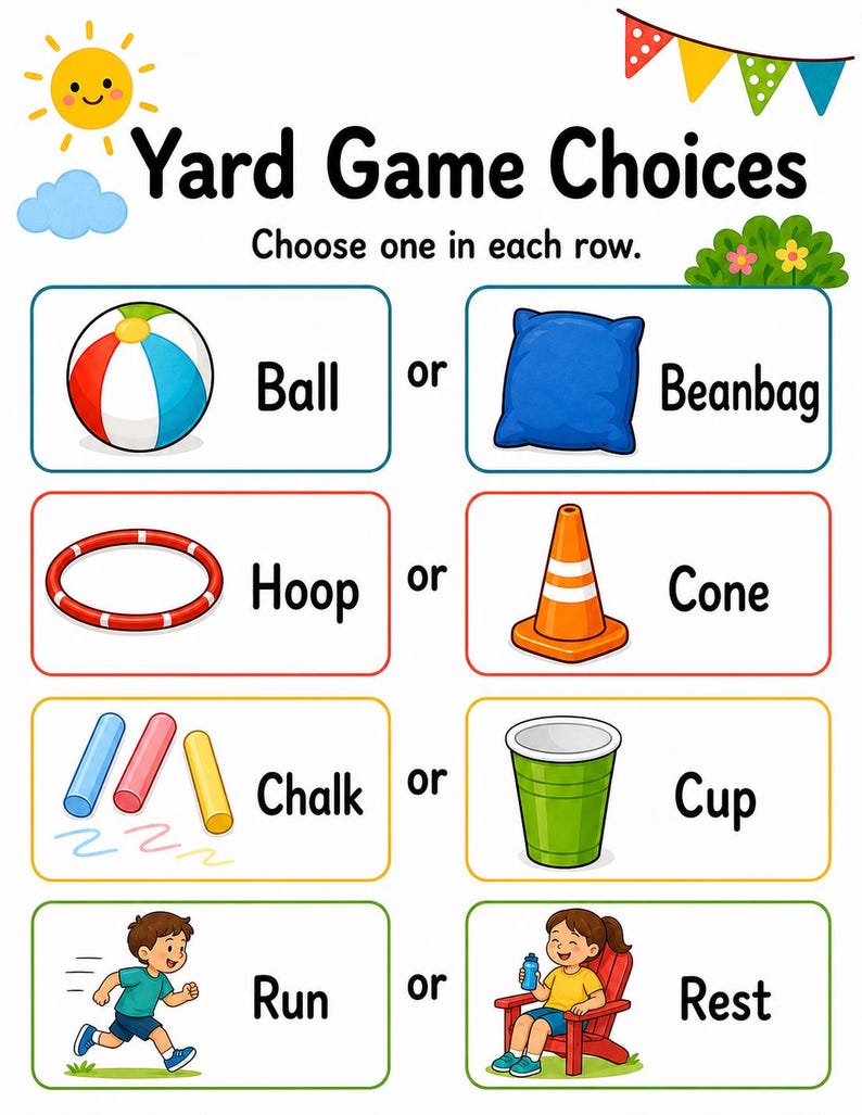 Yard Game Trail Pages | Backyard Game Activity Pages | Printable PDF | Digital Download image 6