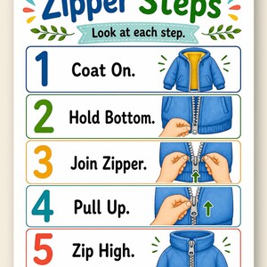 Zip Up Jacket | Zipper Practice | Printable PDF | Digital Download image 9