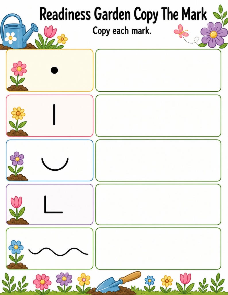 Writing Readiness Garden | Writing Readiness Worksheets | Printable PDF | Digital Download image 6