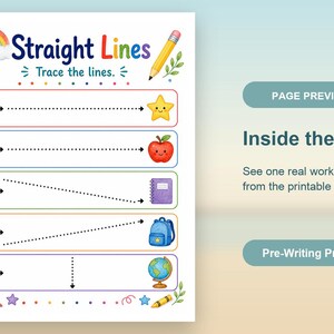 Rainbow Pre Writing Paths | Pre Writing Worksheets | Printable PDF | Digital Download image 10