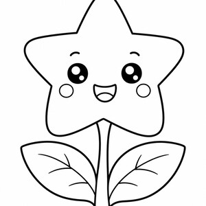 Disegni da colorare di un giardino kawaii / Disegni da colorare kawaii / PDF stampabile / Download digitale immagine 6
