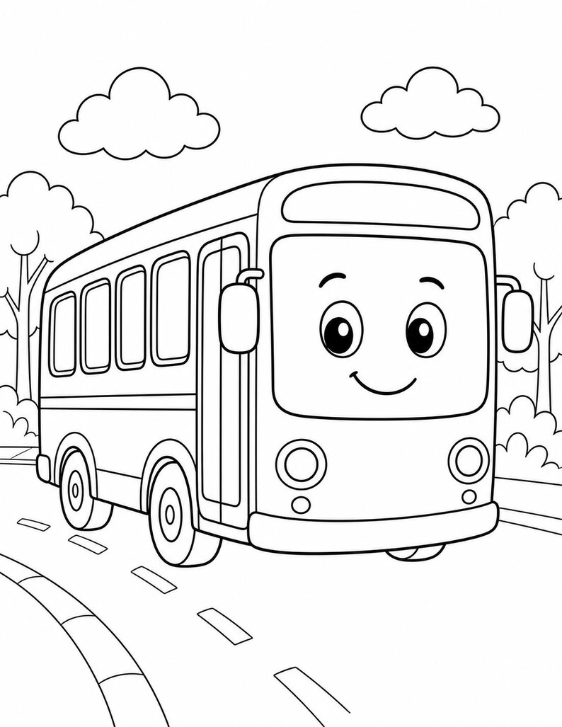 Busy Wheels Coloring Pages | Vehicle Coloring Pages | Printable PDF | Digital Download image 6