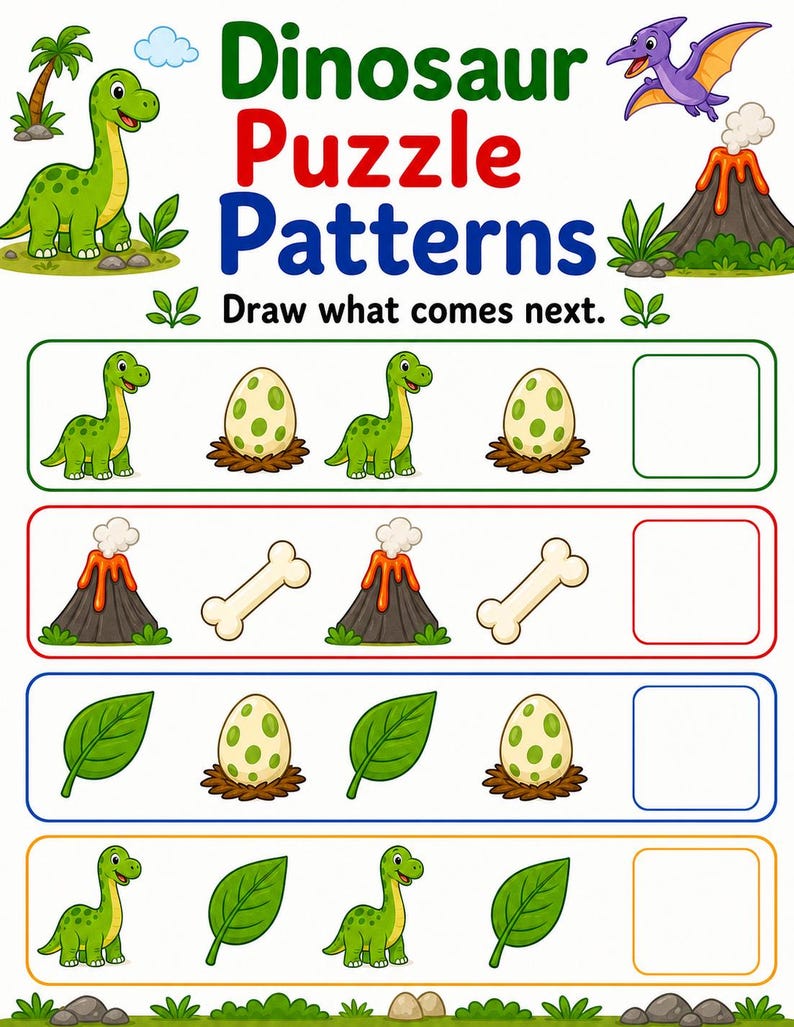 Dinosaur Thinking Pages | Dinosaur Activity Sheets | Printable PDF | Digital Download image 6