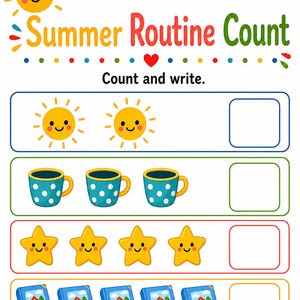 Páginas divertidas para una rutina soleada / Actividades de verano para niños / PDF imprimible / Descarga digital imagen 5
