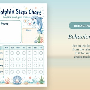 Dolphin Listening Steps | Behavior Chart for Kids | Printable PDF | Digital Download image 6