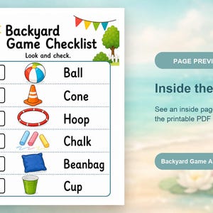 Yard Game Trail Pages | Backyard Game Activity Pages | Printable PDF | Digital Download image 10