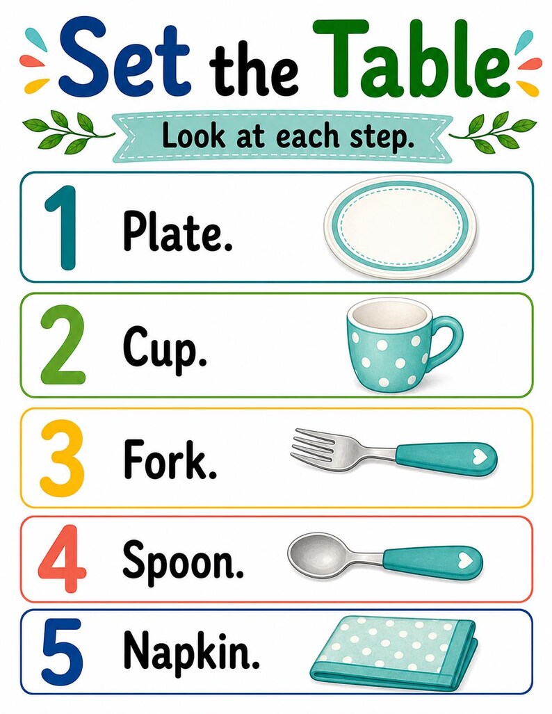 Table Helper Tray | Table Setting Chart | Printable PDF | Digital Download image 3