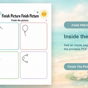 絵を完成させよう！ | 絵を完成させるワークシート | 印刷可能なPDF | デジタルダウンロード 画像 10