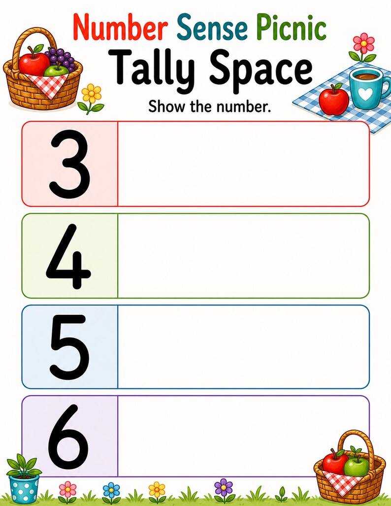 Number Sense Picnic | Number Sense Worksheets | Printable PDF | Digital Download image 6