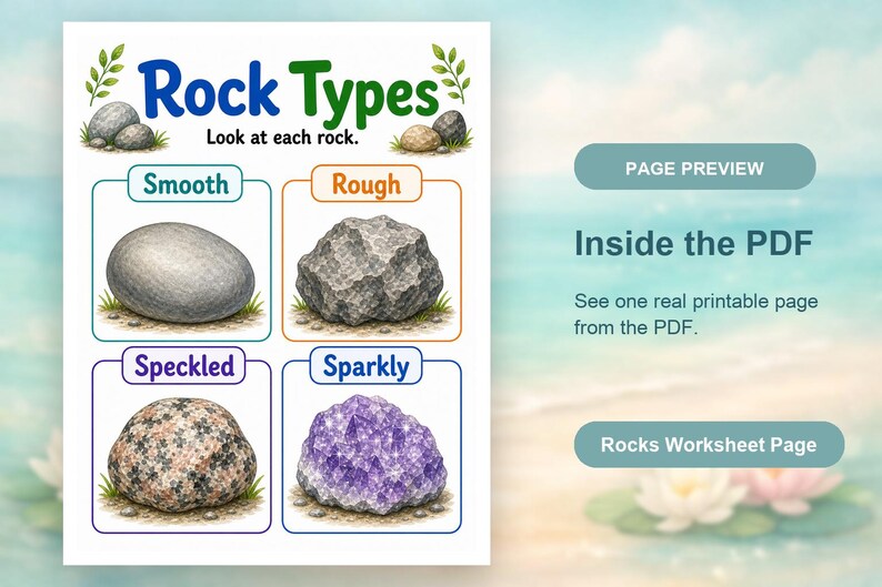 Rock Sorting Tray | Rocks and Minerals Worksheets | Printable PDF | Digital Download image 10