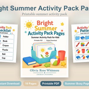 Paquete de actividades de verano / Paquete de actividades de verano para niños / PDF imprimible / Descarga digital imagen 2