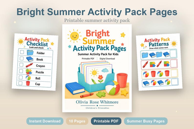 Paquete de actividades de verano / Paquete de actividades de verano para niños / PDF imprimible / Descarga digital imagen 2