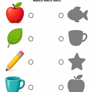 Shadow Match Studio | Shadow Matching Worksheets | Printable PDF | Digital Download image 5