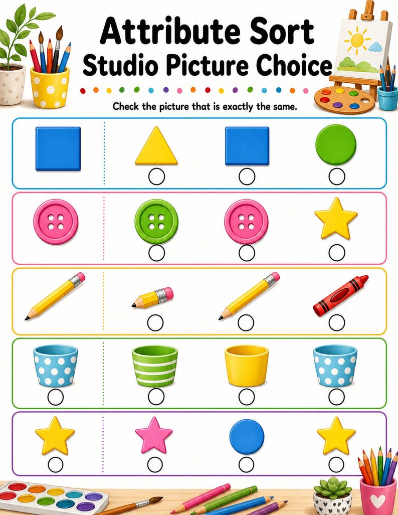 Attribute Sort Studio | Attribute Sorting Worksheets | Printable PDF | Digital Download image 3