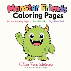 Monster Friends Malvorlagen | Monster Malvorlagen | Druckbare PDF | Digitaler Download Bild 1