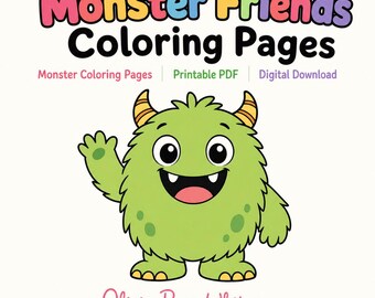 Monster Friends Coloring Pages | Monster Coloring Pages | Printable PDF | Digital Download